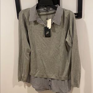 Sweater shirt combo women’s L gray